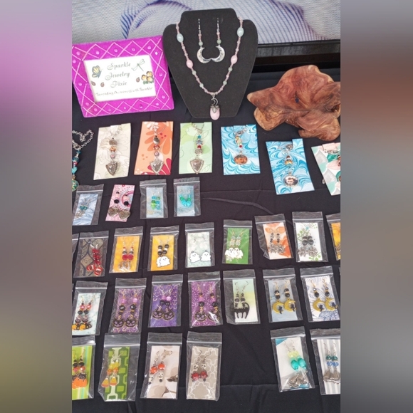 Halloween Wrap Around Beaded Bracelet Earrings Unique Sparkly Handmade - Picture 10 of 10